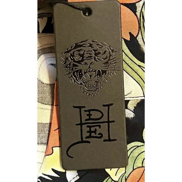 Y2K Ed Hardy M Japan Dragon Button Down Shirt Tattoo Artsy Biker EHBAO1200-16 - Picture 9 of 11